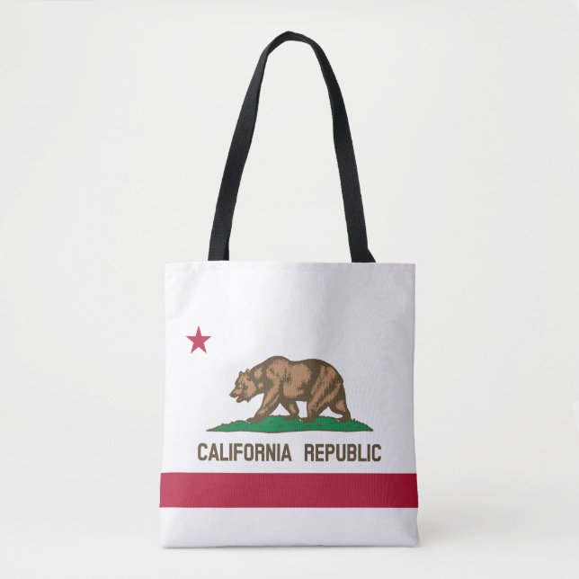 California Republic State Flag Tote Bag (Front)