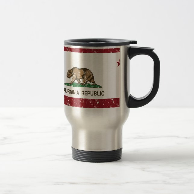 california republic state flag travel mug (Right)