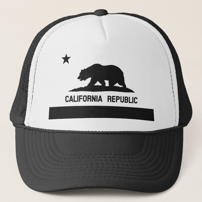 California Republic State Flag Trucker Hat (black) (Front)