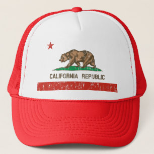 California Republic State Flag Trucker Hat (faded)