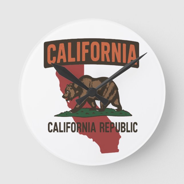 California Republic state pride Round Clock (Front)