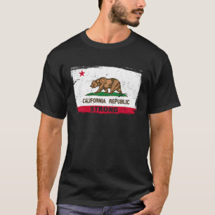 California Republic Strong Flag Cool CA Flags for  T-Shirt