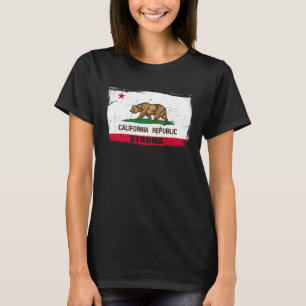 California Republic Strong Flag Cool CA Flags for  T-Shirt