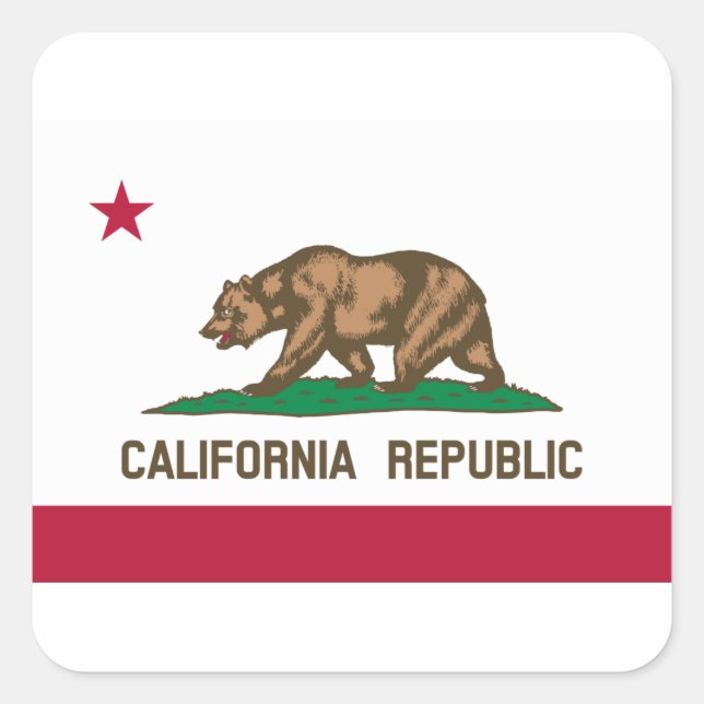 California Republic United States State Flag Square Sticker (Front)