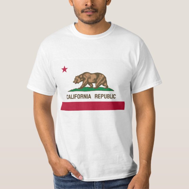 California Republic United States State Flag T-Shirt (Front)
