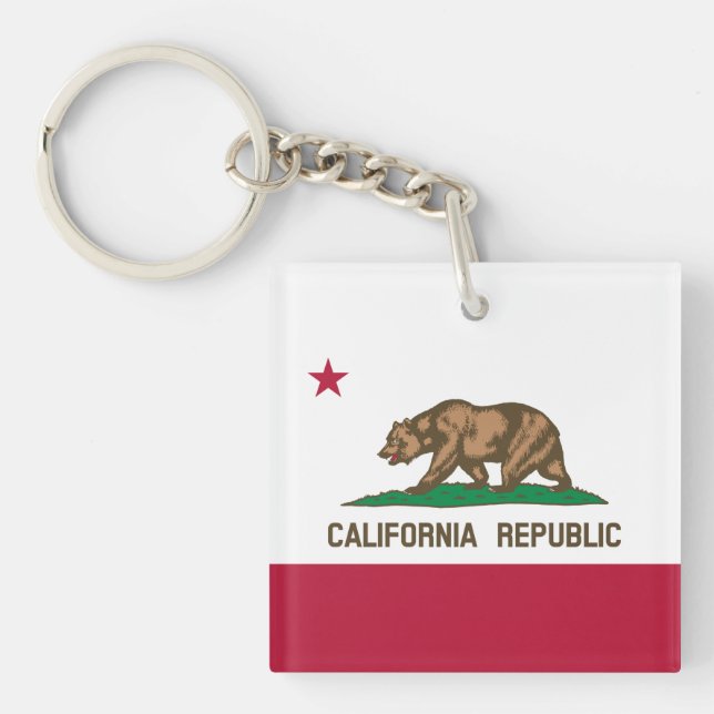 California Republic US State Bear Flag Keychain (Front)