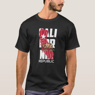 California Republic Vintage USA Flag Bear Retro F T-Shirt