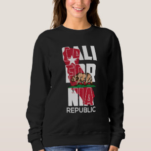 California Republic Vintage USA Flag Bear Retro Sweatshirt