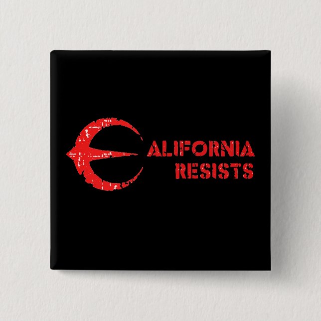 California Resists Square Button Black (Front)