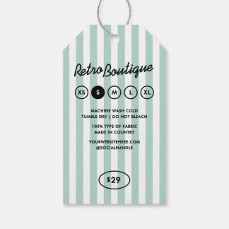 California Resort Striped Boutique Rectangular Tag