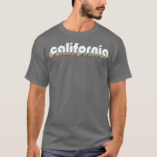 California Retro Rainbow Typography Faded Style T-Shirt