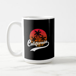 California Retro Sunset And Palms Trees Mug