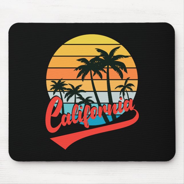 California Retro Sunset Mouse Pad (Front)