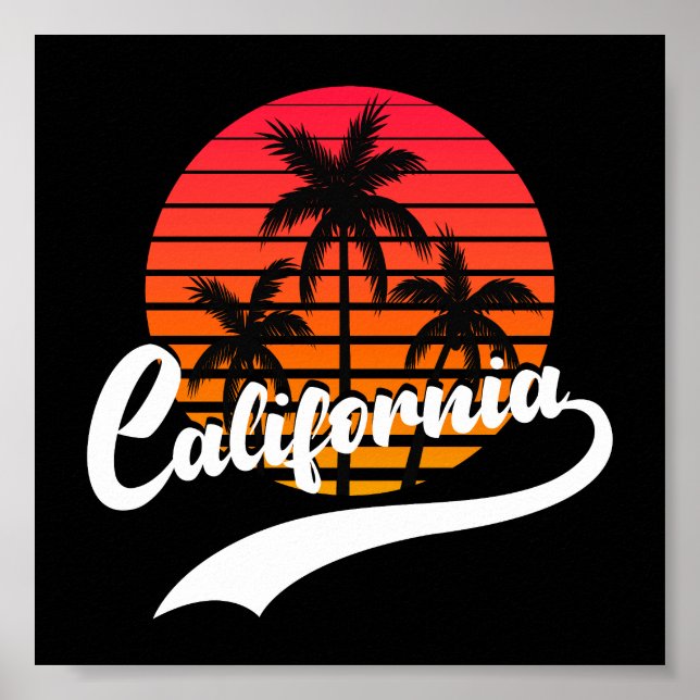 California Retro Sunset Poster (Front)