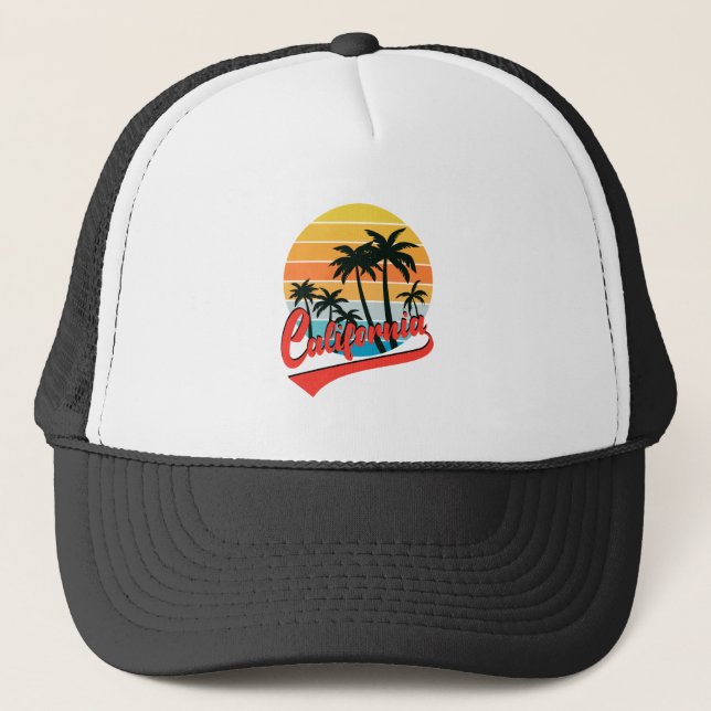 California Retro Sunset Trucker Hat (Front)