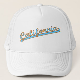 California Retro Surfer Logo Teal Trucker Hat