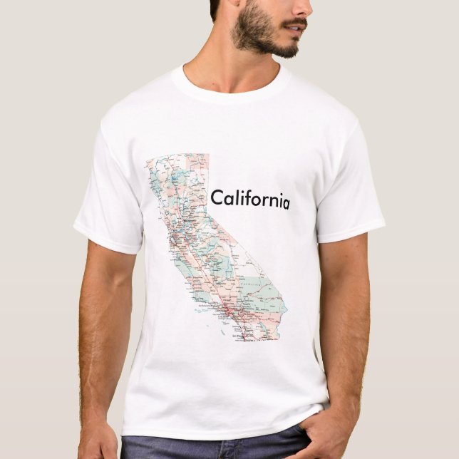 california-road-map, California T-Shirt (Front)