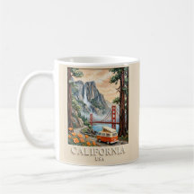 California Road Trip Vintage 3D Textured Landscape