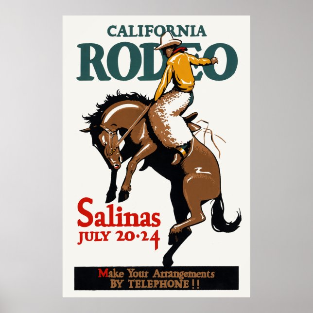 California Rodeo Salinas USA 1930s Vintage Poster (Front)