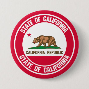 California Round Emblem 7.5 Cm Round Badge