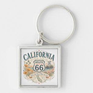 California Route 66 Golden Coast Keepsake Key Ring