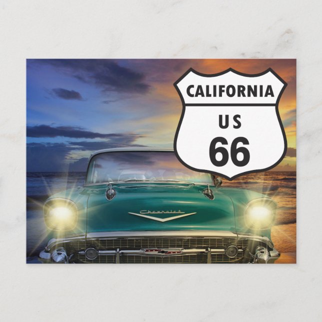 California Route 66 sign postcard (Front)