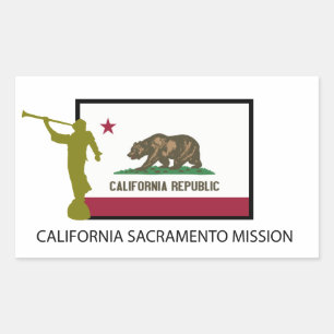 CALIFORNIA SACRAMENTO MISSION  LDS CTR RECTANGULAR STICKER