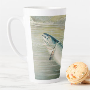 California Salmon by S.A. Kilbourne, Vintage Fish Latte Mug