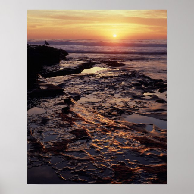 California, San Diego, La Jolla, Sunset over Poster (Front)