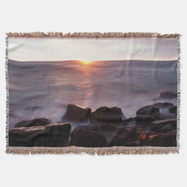 California, San Diego, Sunset Cliffs, Sunset 2 Throw Blanket (Front)