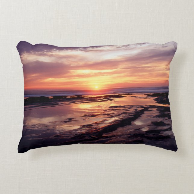 California, San Diego, Sunset Cliffs, Sunset 3 Decorative Cushion (Front)