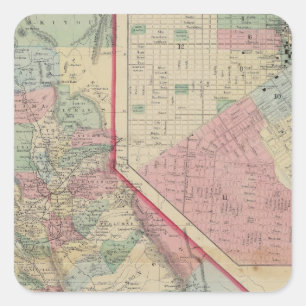 California, San Francisco Map by Mitchell Square Sticker