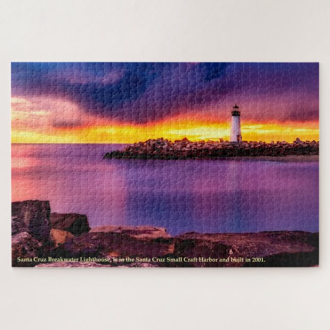 California Santa Cruz Breakwater Lighthouse Jigsaw Puzzle (Horizontal)