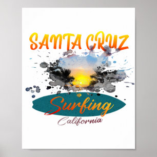 California Santa Cruz Surfing  Poster