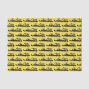 California Santa Monica CA Iconic Pier Silhouette Tissue Paper