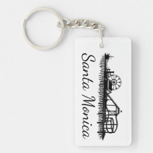 California Santa Monica CA Pier Beach Ferris Wheel Key Ring