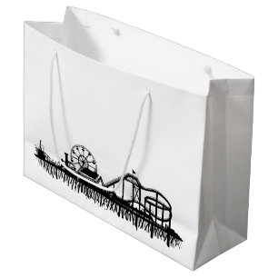 California Santa Monica CA Pier Beach Ferris Wheel Large Gift Bag