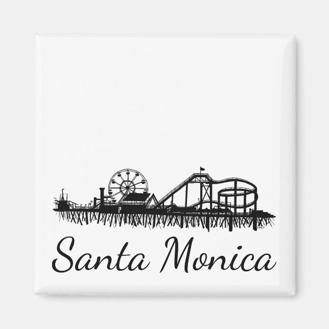 California Santa Monica CA Pier Beach Ferris Wheel Magnet (Front)