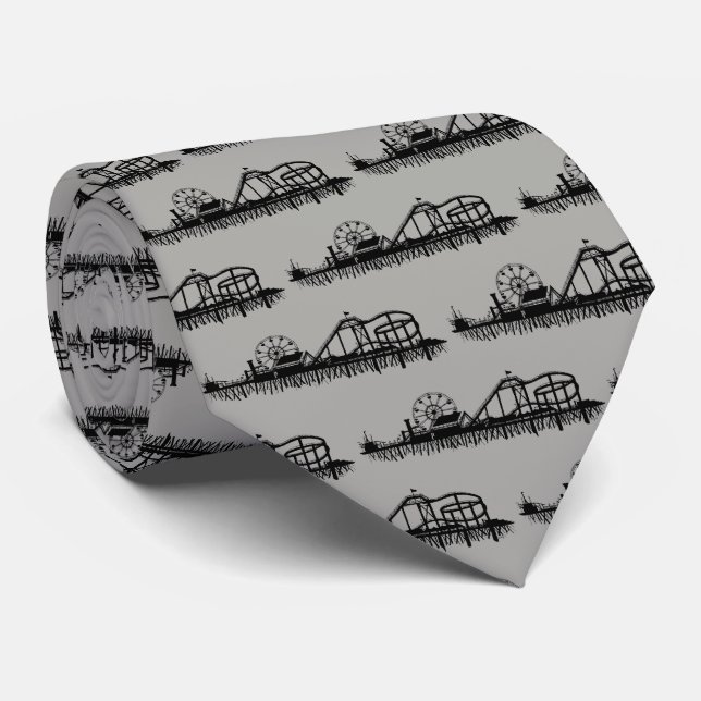 California Santa Monica CA Pier Beach Ferris Wheel Tie (Rolled)