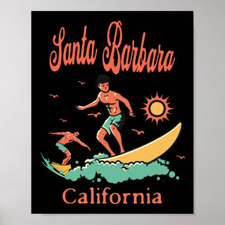 California Santa Rra Ca Surfer Surfing Beach Vacat Poster