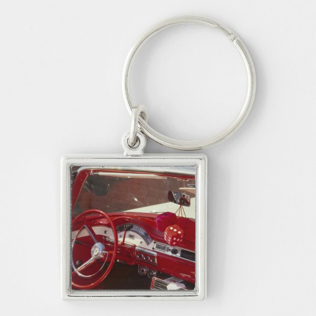 California:  Santa Ynez Valley, Solvang, 1957 Key Ring (Front)