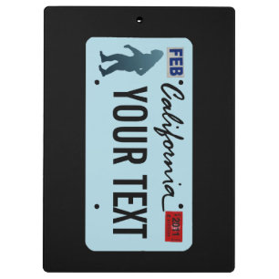California Sasquatch License Plate Clipboard