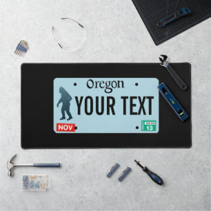 California Sasquatch License Plate Desk Mat