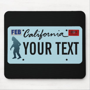 California Sasquatch License Plate Mouse Mat