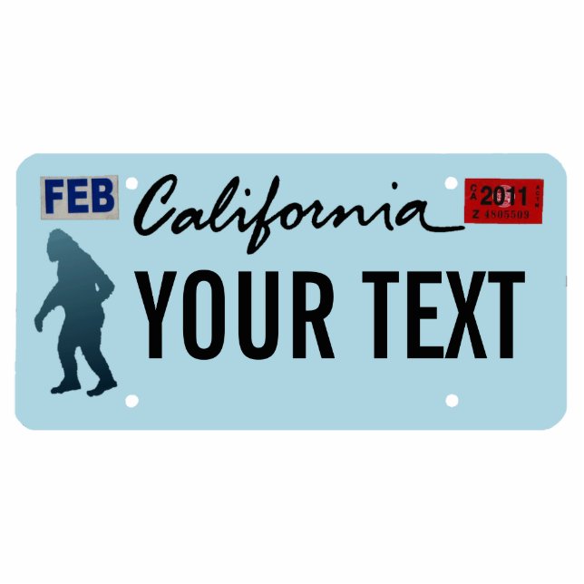 California Sasquatch License Plate Photo Sculpture Magnet (Front)