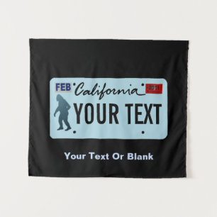 California Sasquatch License Plate Tapestry