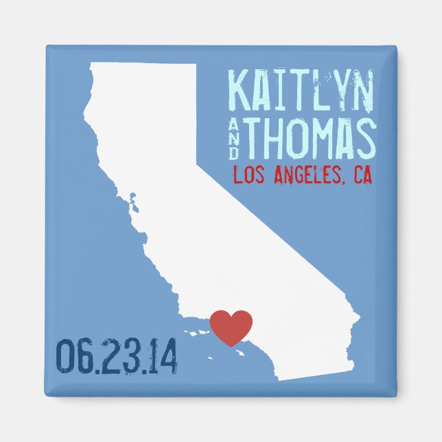 California Save the Date - Customisable City Magnet (Front)
