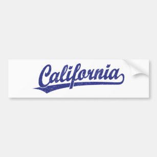 California script logo script logo in blue bumper sticker