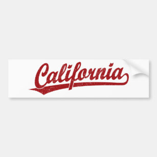 California script logo script logo in red bumper sticker