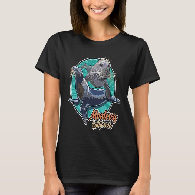 California Sea Lion and Pacific Harbor Seal at Mon T-Shirt (Front)